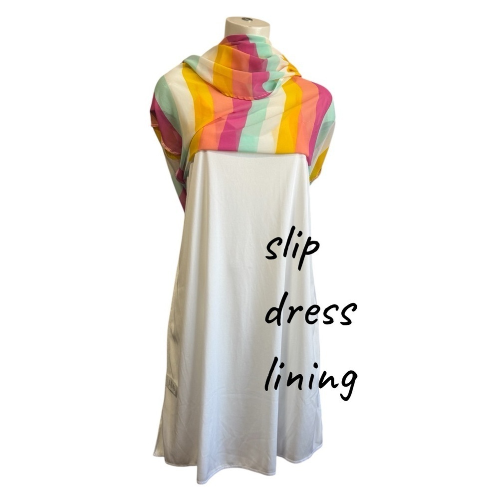 Pastel Rainbow Stripe Maxi Dress Low Back Resort Glam Vacation Cover Up Medium - Picture 9 of 14